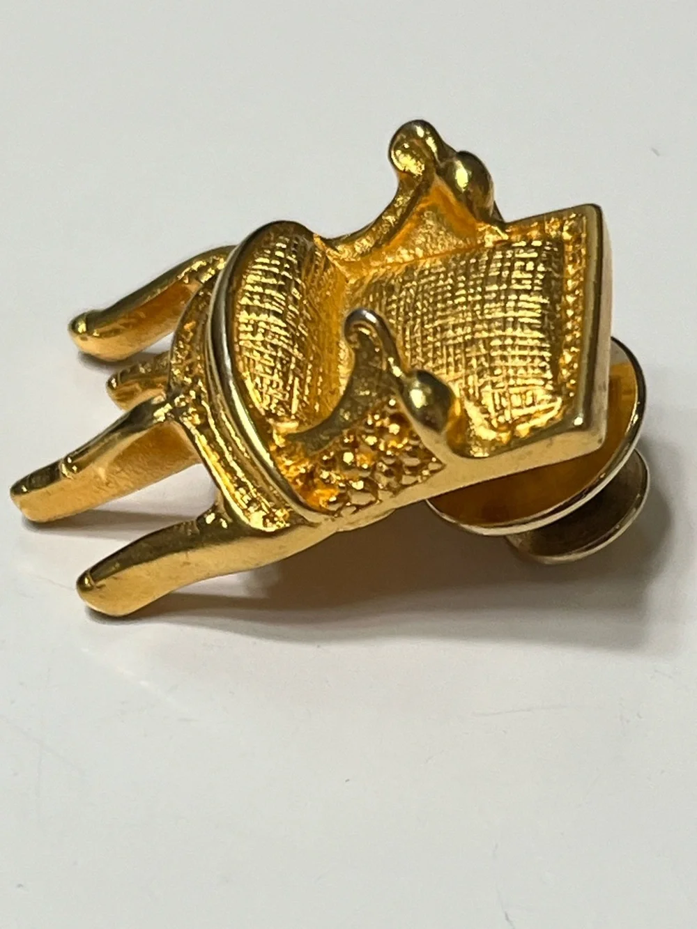 Vintage Karl Lagerfeld Gold-tone Louis XVI Chair Brooch signed
